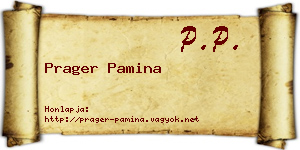 Prager Pamina névjegykártya